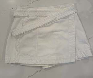 Veronica Beard Jeans White Denim Belted Wrap Skort Size 12